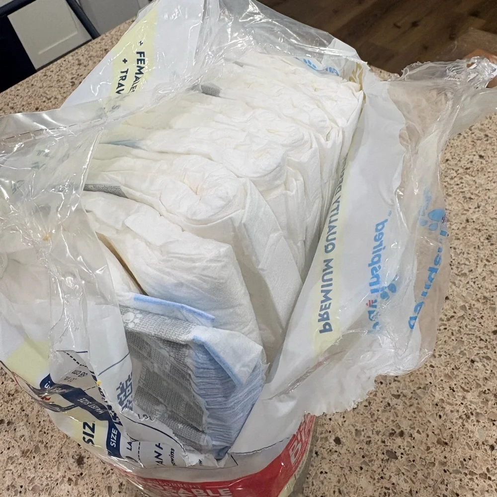 New but opened dog Disposable Diapers - Large, Super Absorbent -